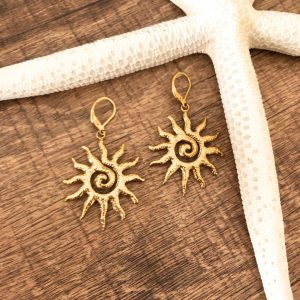 boucles d'oreilles soleil doré